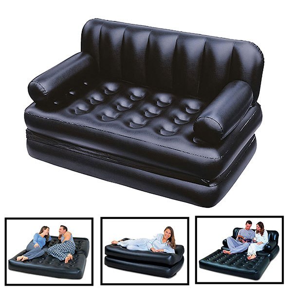 5 in 1 Air Sofa Cum Bed – Black (AX-3020)