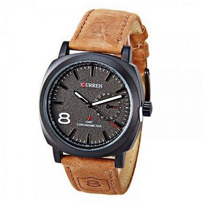 1Pcs Black Analog Watch For Men