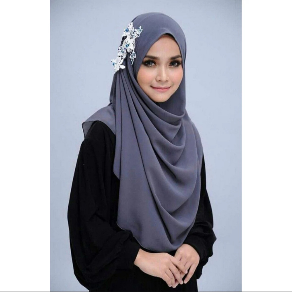 2 Face Instant Ready Hijab For Woman-Maroon D-2