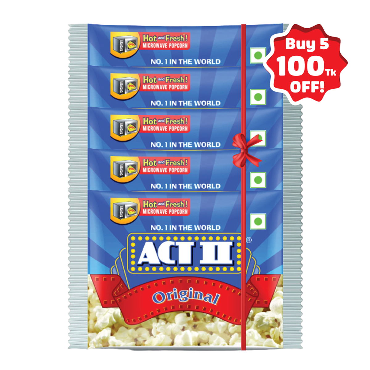 ACT II Original Microwave Popcorn 33gm - Buy 5 Get 50Tk Off