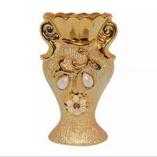 Ceramic Flower vase 1 Pcs - Golden