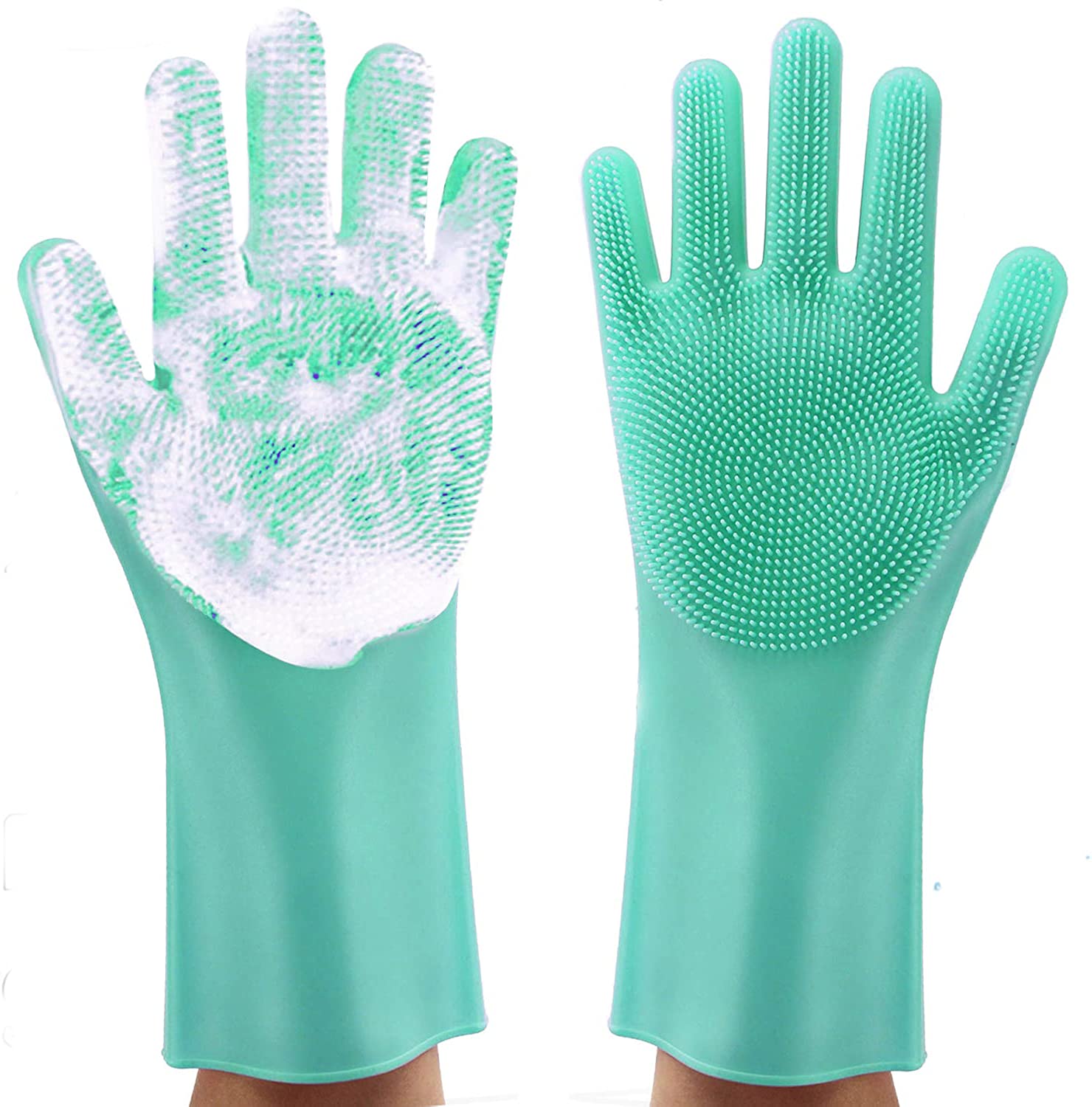 Dishwashing Gloves Kitchen Silicone Cleaning Gloves Magic Silicone Dish Washing Gloves For Household Scrubber Gloves A pair 26 Ratings9 Answered Questions