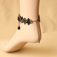 1 Pc Black Flowers Lace Ankle Female Anklets Bracelets for Women Girls Leg Nupur