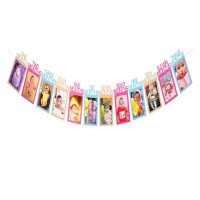 12Month Photo Frame Banner Glitter Paper 1st Kid Birthday Party Hanging Decoration Craft Paper