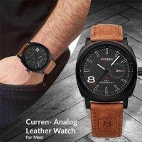 1Pcs Black Analog Watch For Men