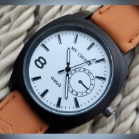 8139 Analog Wrist Watch - Brown and White