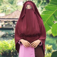 Crown Hijab 2 Part Instant Ready Hijab with Niqab for Woman