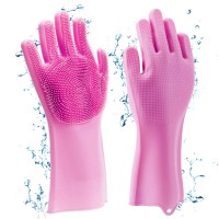 Dishwashing Gloves Kitchen Silicone Cleaning Gloves Magic Silicone Dish Washing Gloves For Household Scrubber Gloves A pair 26 Ratings9 Answered Questions