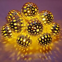 Golden Metal Ball Fairy Light, Metal Ball String Light - Fairy lights 20pcs string lights Party Wedding Decoration