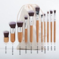 Professional Bamboo Makeup Brush Set - 11 Pcs