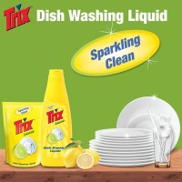 rix Dishwashing Liquid 750ml (Bottle & Refill Combo) Lemon Fragrance for Scratch-Free Sparkling Clean Dishes, removes grease stains