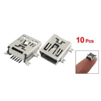 10 x Mini USB 5 Pin Socket Female Solder Plug Adaptor & 10 Pcs Mini USB 5 Pin Male Plug DIY SMT Connector