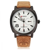 8139 Analog Wrist Watch - Brown and White
