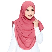 2 Face Instant Ready Hijab For Woman-Maroon D-2
