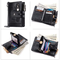JEEP Premium Leather Wallet Black