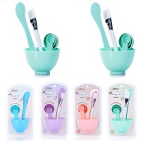 keli makeup mask bowl set pink and bule face set brush mask