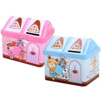 Metal House Money Bank with Lock 4.5×3.5×4 Inch