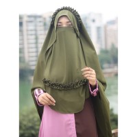 Crown Hijab 2 Part Instant Ready Hijab with Niqab for Woman