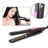 Kemei KM-328 Professional Hair Straightner – Black and Pink