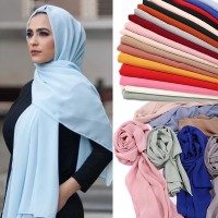chiffon hijab Full Coverage 30/90 inch plain bubble chiffon scarf hijab wrap printe solid color shawls headband muslim hijabs scarves scarf