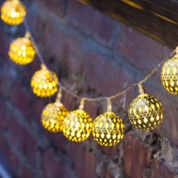 Golden Metal Ball Fairy Light, Metal Ball String Light - Fairy lights 20pcs string lights Party Wedding Decoration