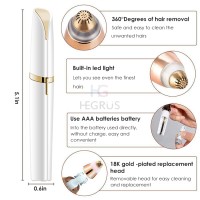 HEGRUS Rechargeable Eyebrow Trimmer Portable Eyebrow Hair Removal Razor for Women-Painless Eyebrow Hair remover Portable Eyebrow Razor (White only)