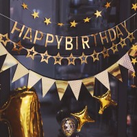 Hollow Star Banners Birthday Wedding Party Bunting Garland Baby Birthday Flags Party Supplies