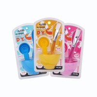 keli makeup mask bowl set pink and bule face set brush mask