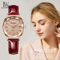 LouisWill Women Watches Diamond Casuals Retro Stainless Steel Strap Watches Quartz Watches Calendar Dial Luminous Pointer Watches 5ATM Waterproof Watches Business Wristwatch for Women Ladies