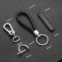 pendant keychain Gift for Husband High Car Key Ring Anti-Lost Number Plate Braided Rope Pendant Keychain Holder Punk Accessories