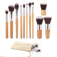 Professional Bamboo Makeup Brush Set - 11 Pcs