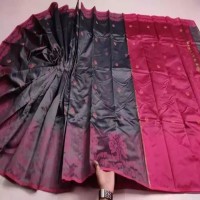 Traditional Handloom Half Silk Ball Moni Jamdani Saree For Women