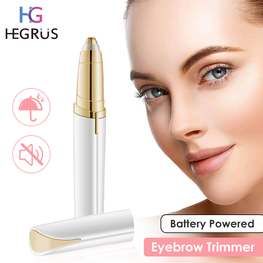 HEGRUS Rechargeable Eyebrow Trimmer Portable Eyebrow Hair Removal Razor for Women-Painless Eyebrow Hair remover Portable Eyebrow Razor (White only)