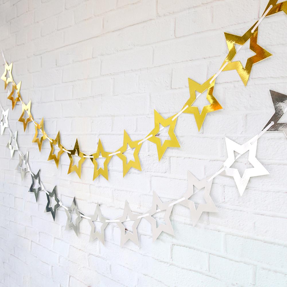 Hollow Star Banners Birthday Wedding Party Bunting Garland Baby Birthday Flags Party Supplies