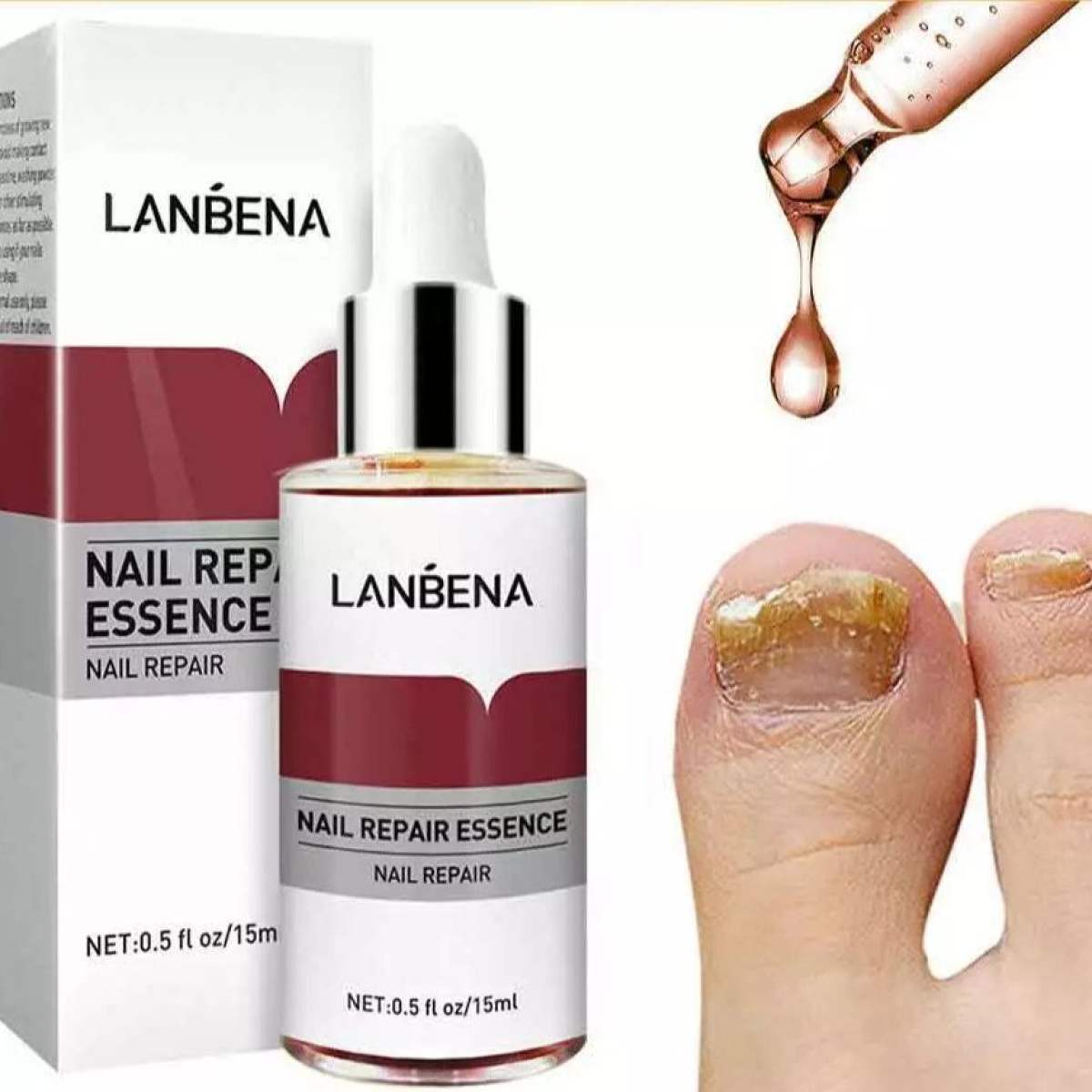 LANBENA Nail Repair Essence Serum Fungal Nail Treatment Remove Onychomycosis Toe Nourishing Brighten Hand Foot Skin Care