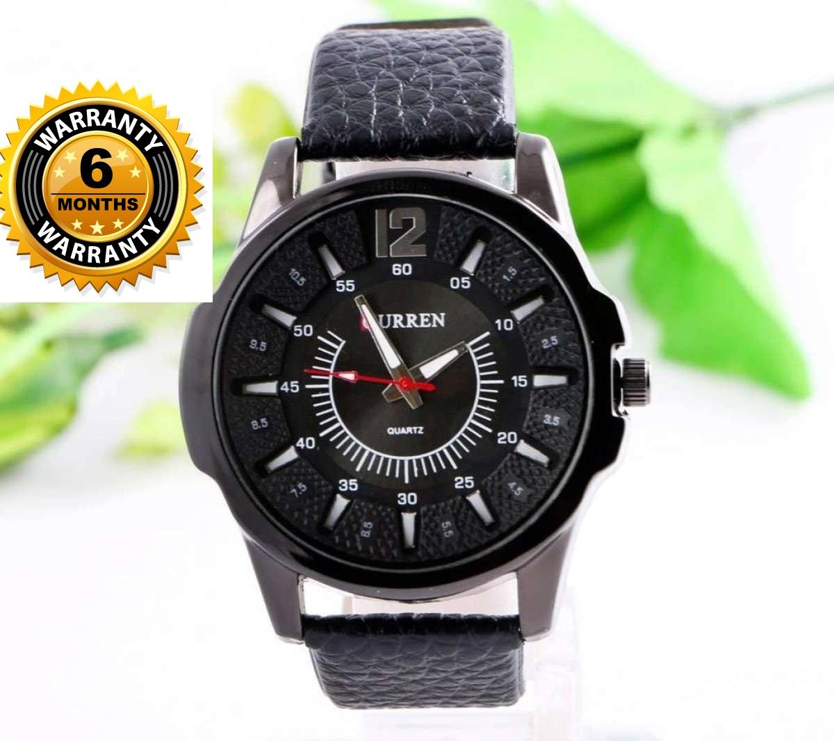 Leather Quartz Analog Casual Watch For Men