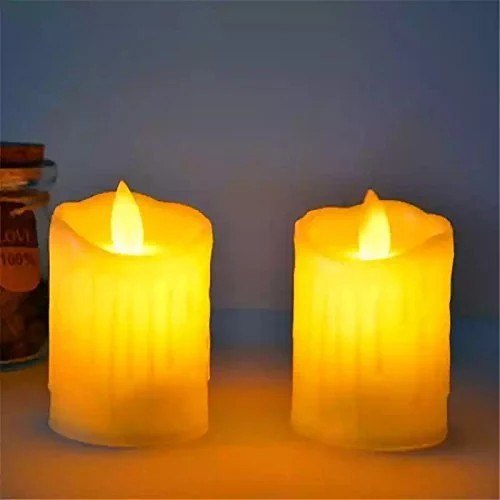 LED Fliker Flameless Big Candle Lights- 6 pcs