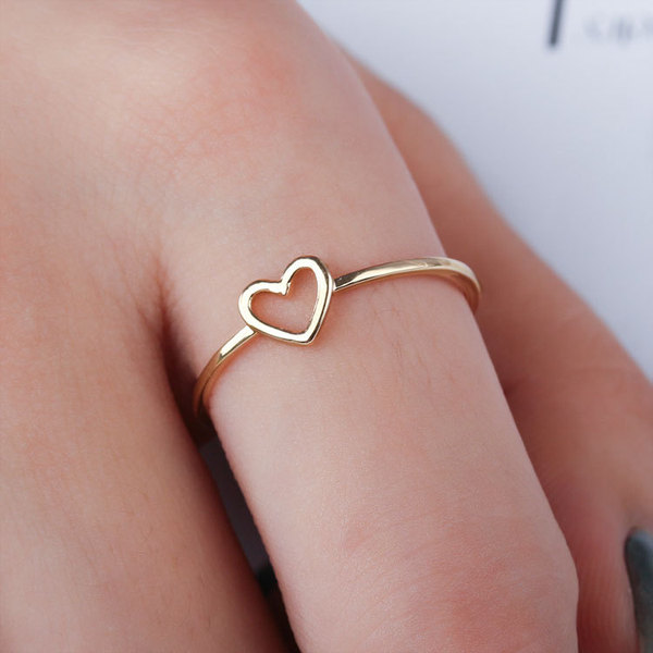 Love Shape Gold Plated Finger Ring (1 Year Warranty)