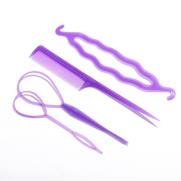 Magic Hair Styling Set, Hair Pin Bun Maker, Hair Braiding Twist Styling Tool, Centipede Braids and Double Hook Plates Tool