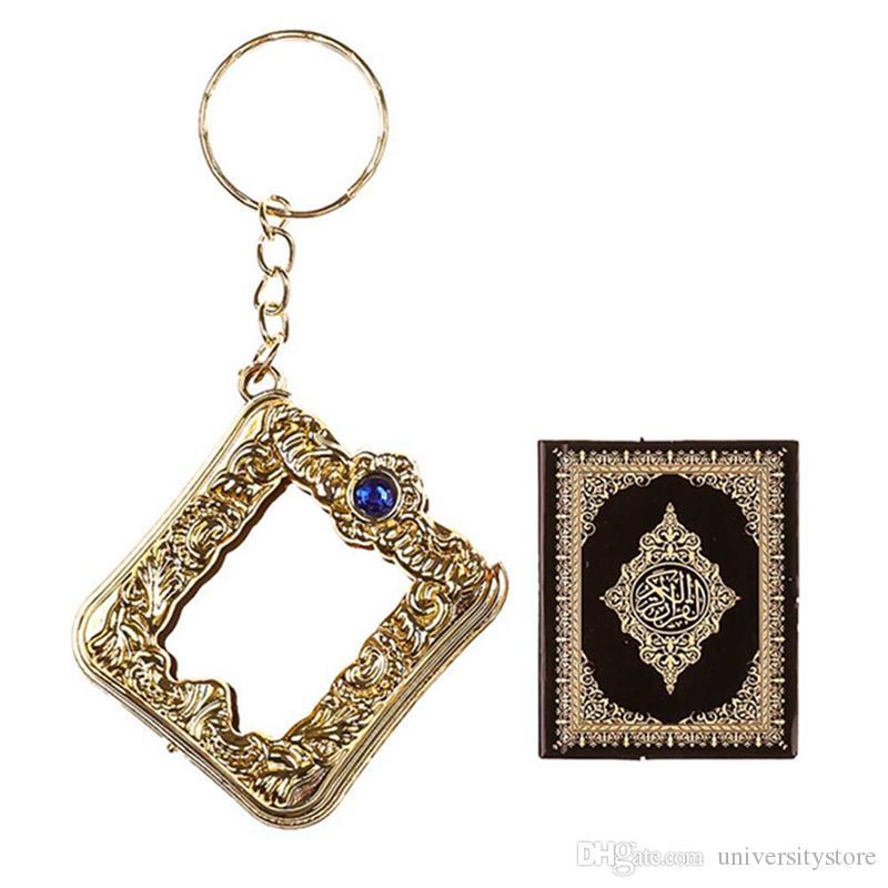 Mini Quran Book Real Paper Can Read Pendant Key Ring Pendant Key Chain Religious Jewelry