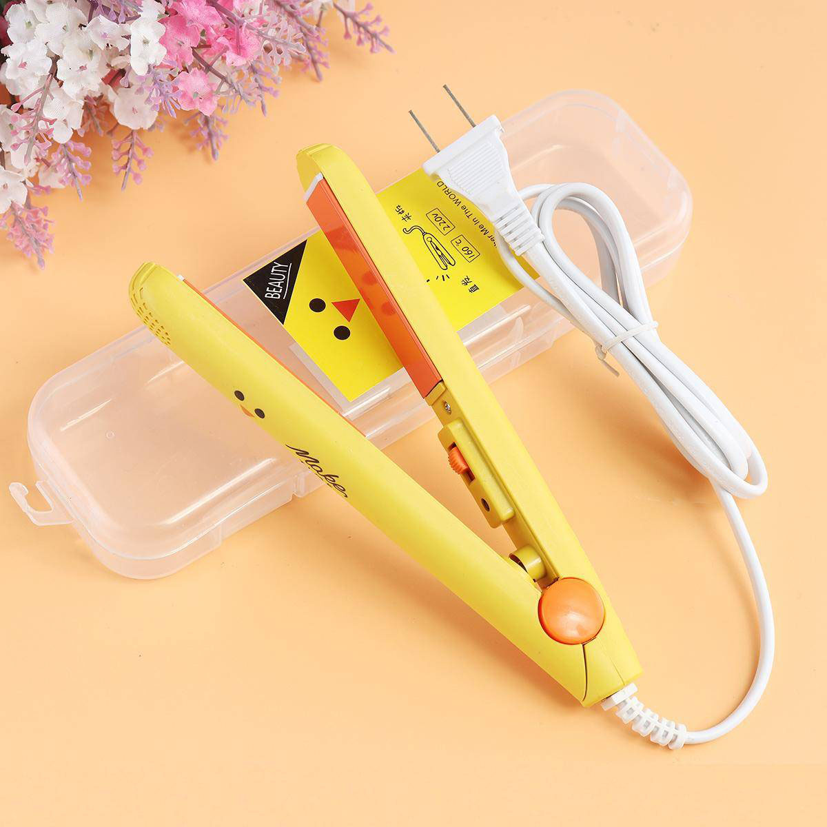 Portable Mini Electric Hair Straightener Flat Irons Curling Ceramic Salon