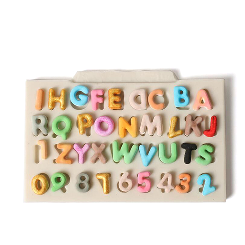 Silicone Letters Numbers Fondant Cake Mold DIY Sugarcraft Chocolate Baking Decor