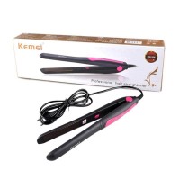 Kemei KM-328 Professional Hair Straightner – Black and Pink