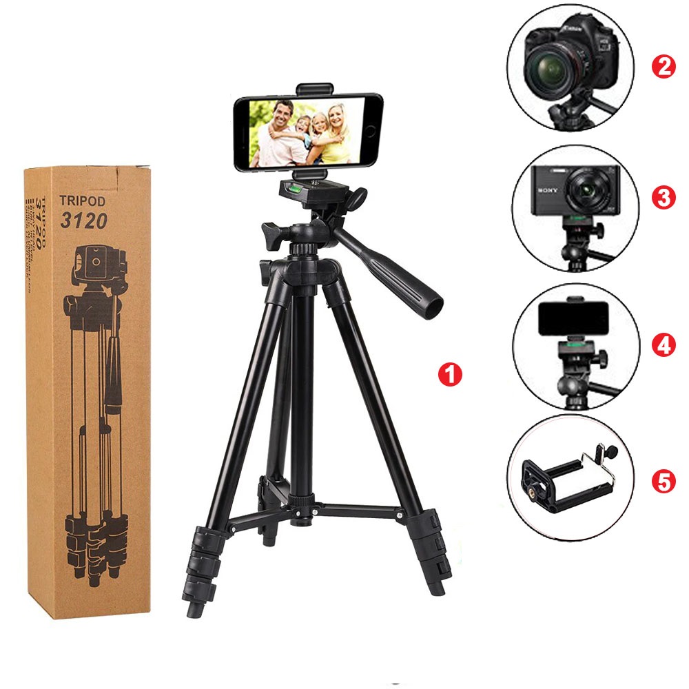 Tiktok Tripod 3120 / 3110 Camera Stand with Phone Holder Clip
