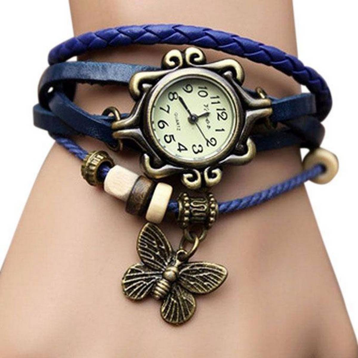 Women Bracelet Type Wrist Watch - Navy Blue