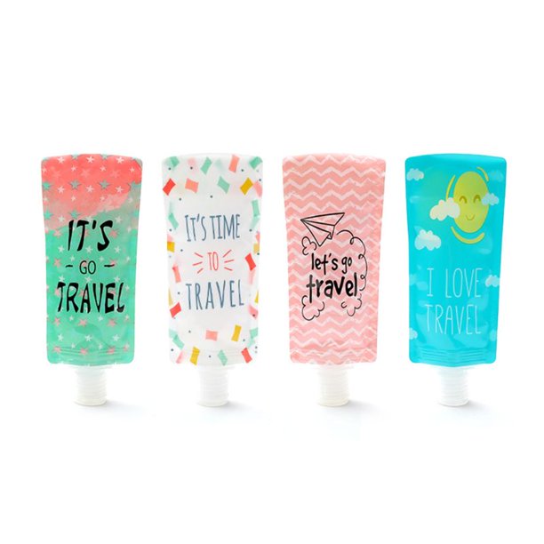 Yfashion 1PC Folding Liquid Dispensing Bag Shampoo Storage Bag Candy Color Lotion Packing Squeeze ravel Makeup Container